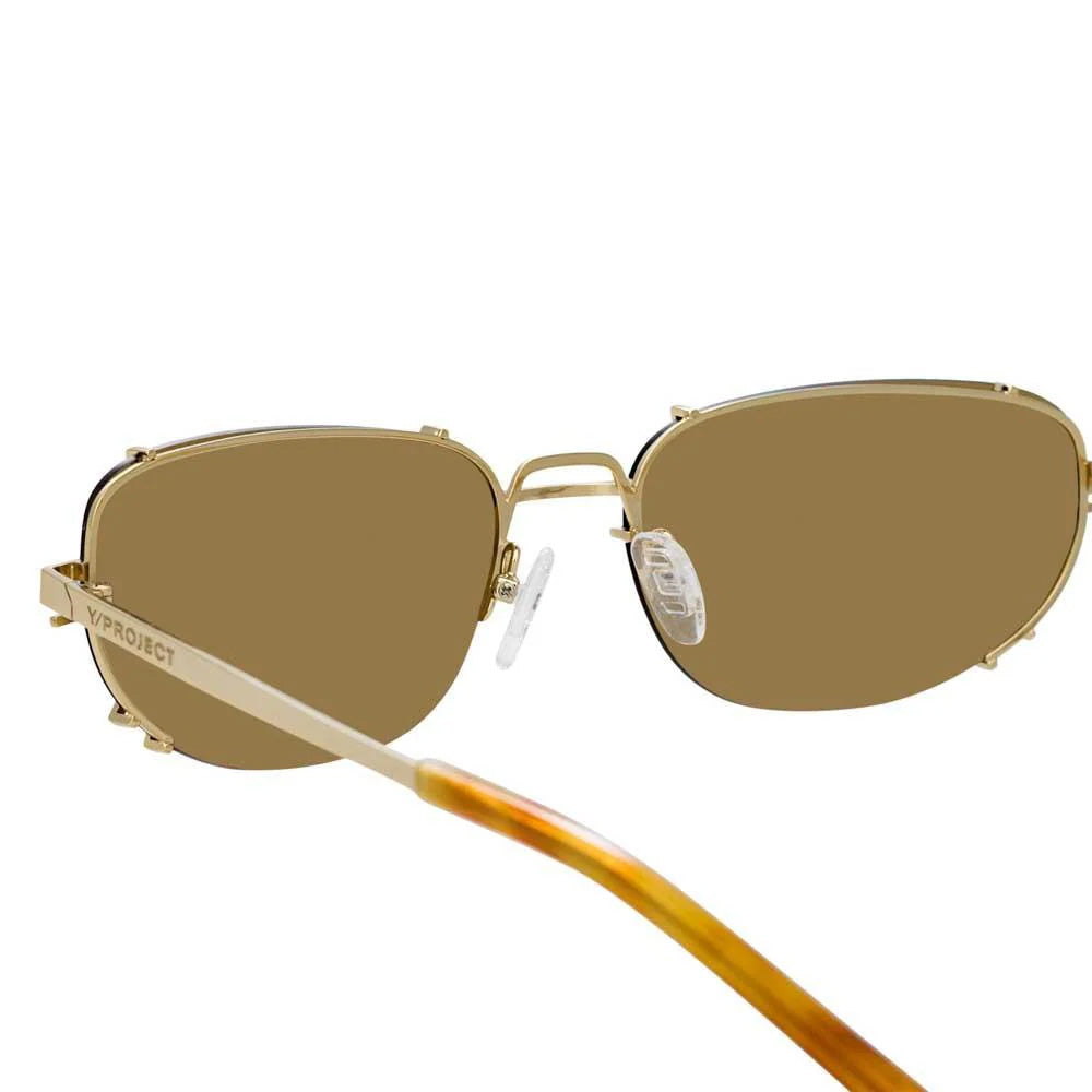 Y/Project x Linda Farrow Brown Polarised Sunglasses