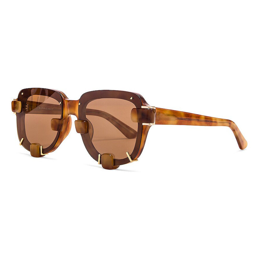 Y/Project x Linda Farrow Brown Polarised Sunglasses