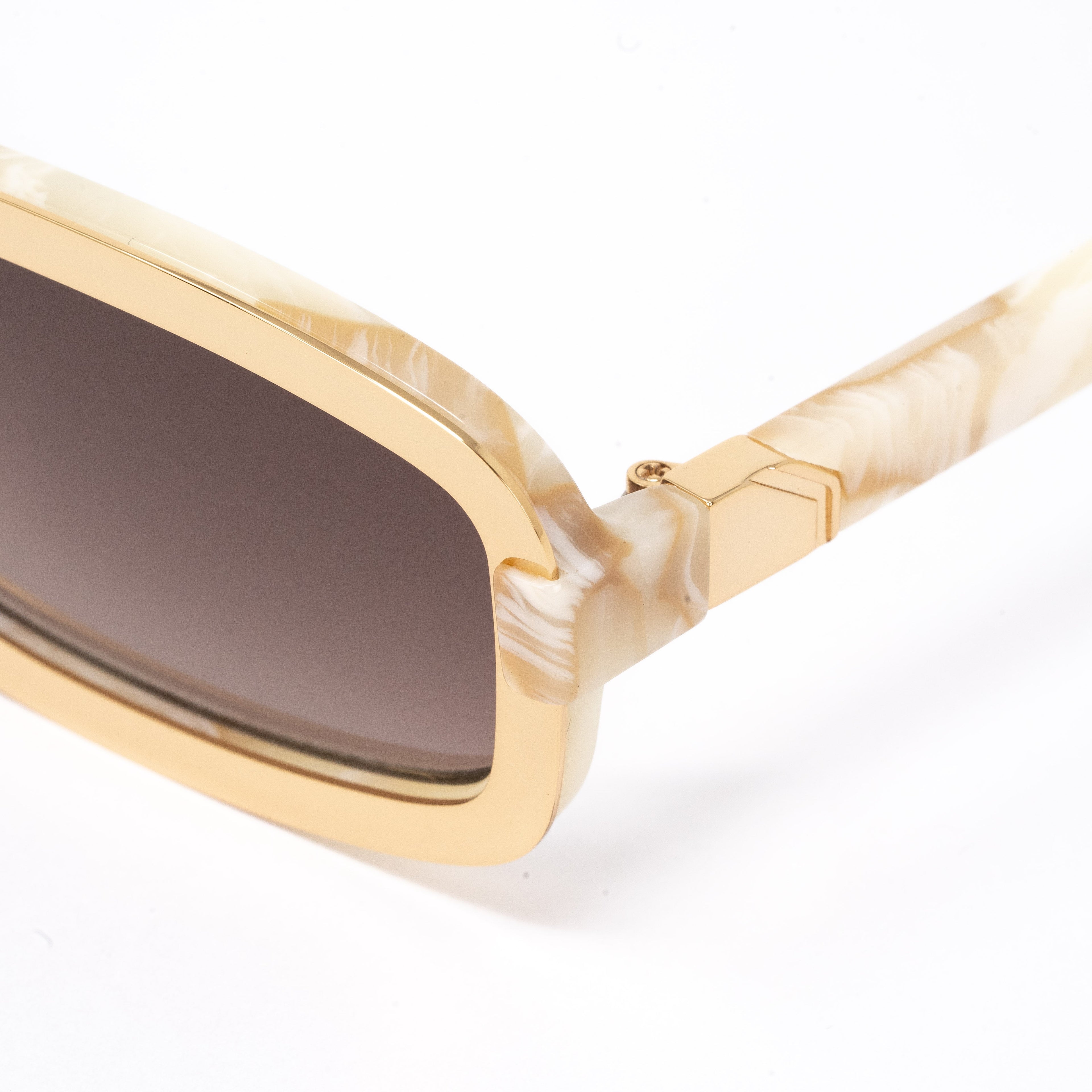 Y/Project x Linda Farrow Brown Ivory Sunglasses