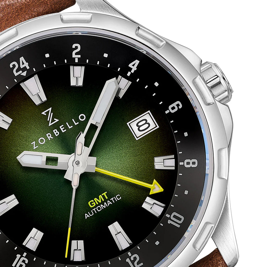 Zorbello Mechanical Watch G1 GMT Green LumiNova®