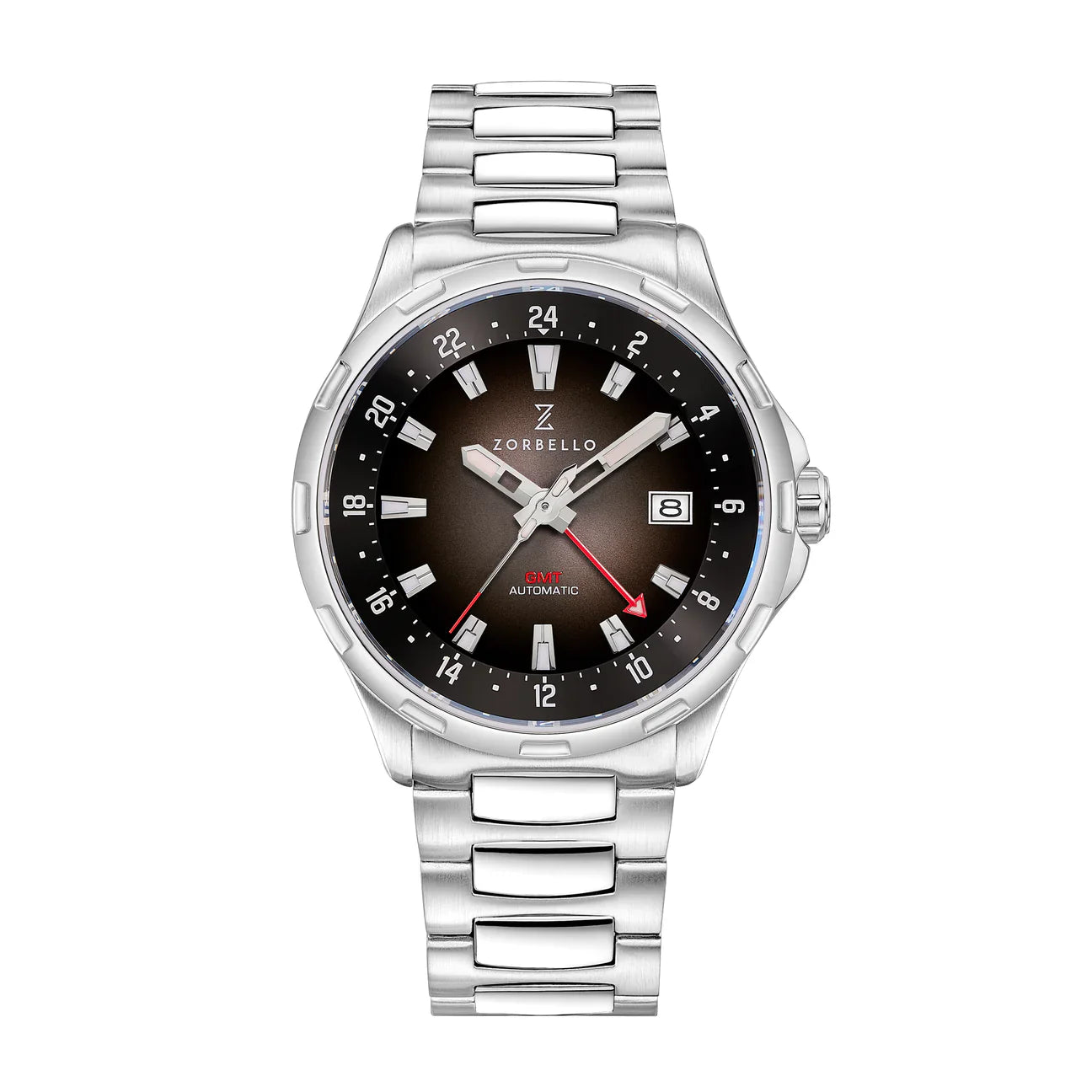 Zorbello Mechanical Watch G1 GMT Brown SS LumiNova®