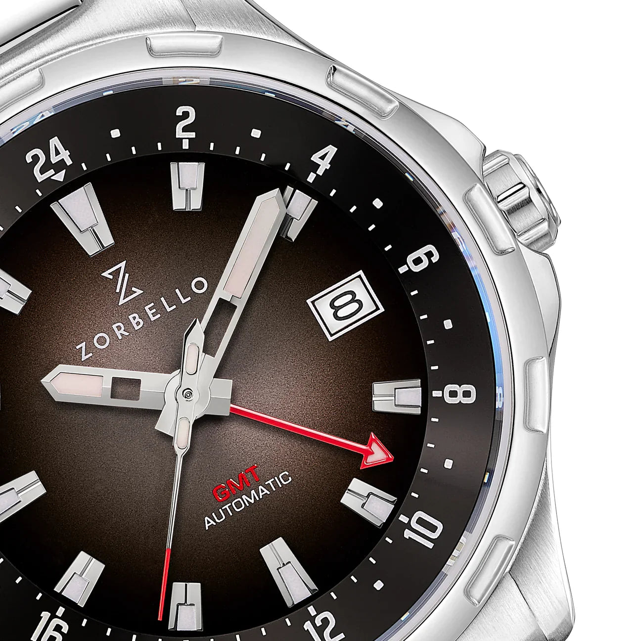 Zorbello Mechanical Watch G1 GMT Brown SS LumiNova®