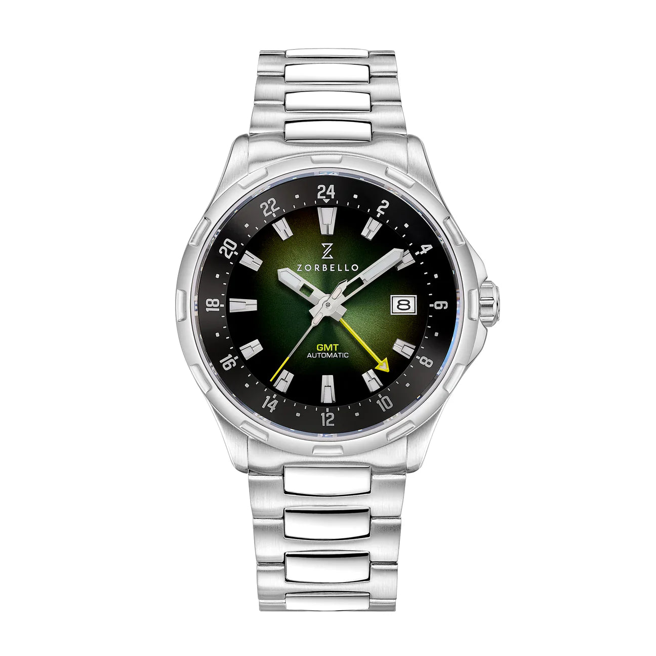 Zorbello Mechanical Watch G1 GMT Green SS LumiNova®