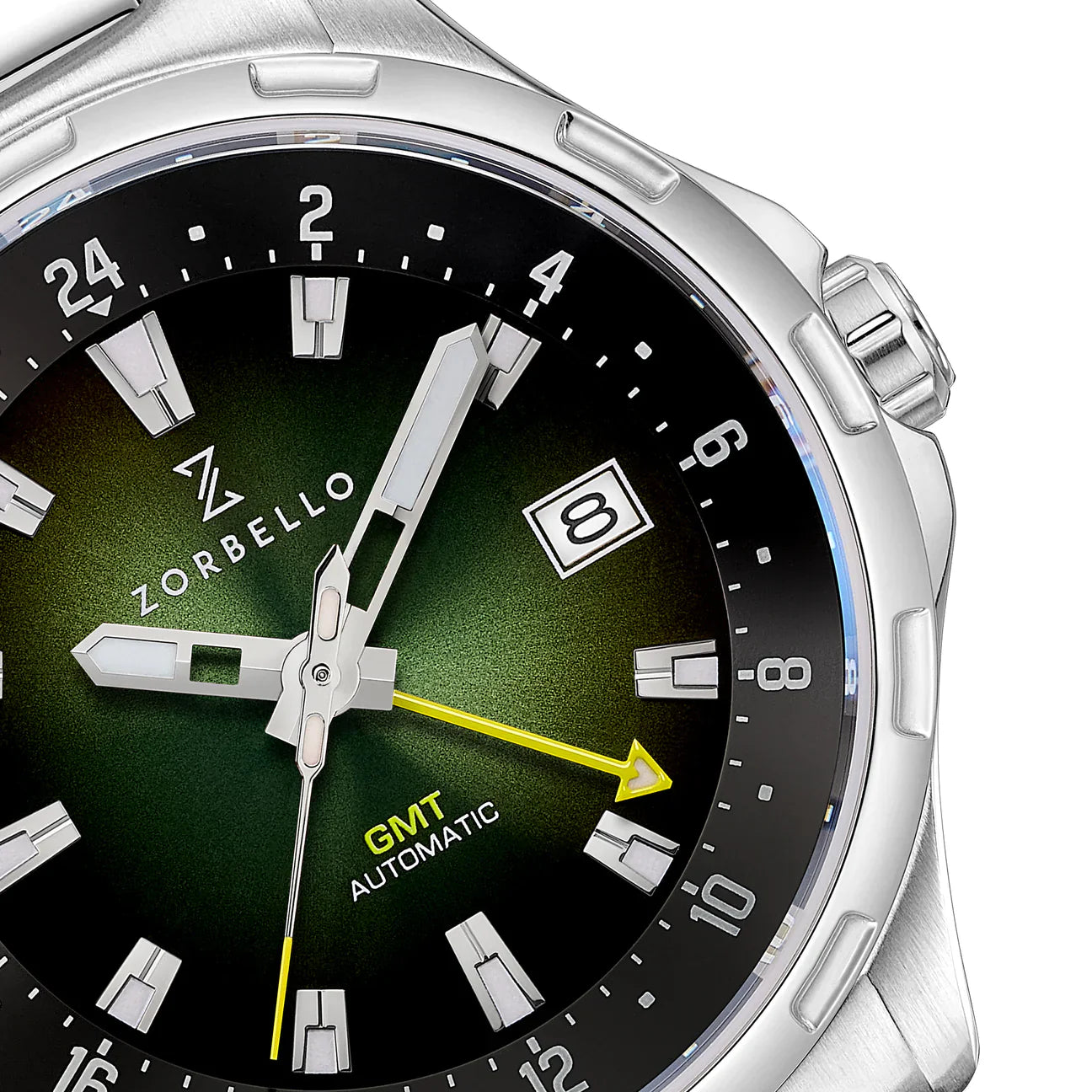 Zorbello Mechanical Watch G1 GMT Green SS LumiNova®