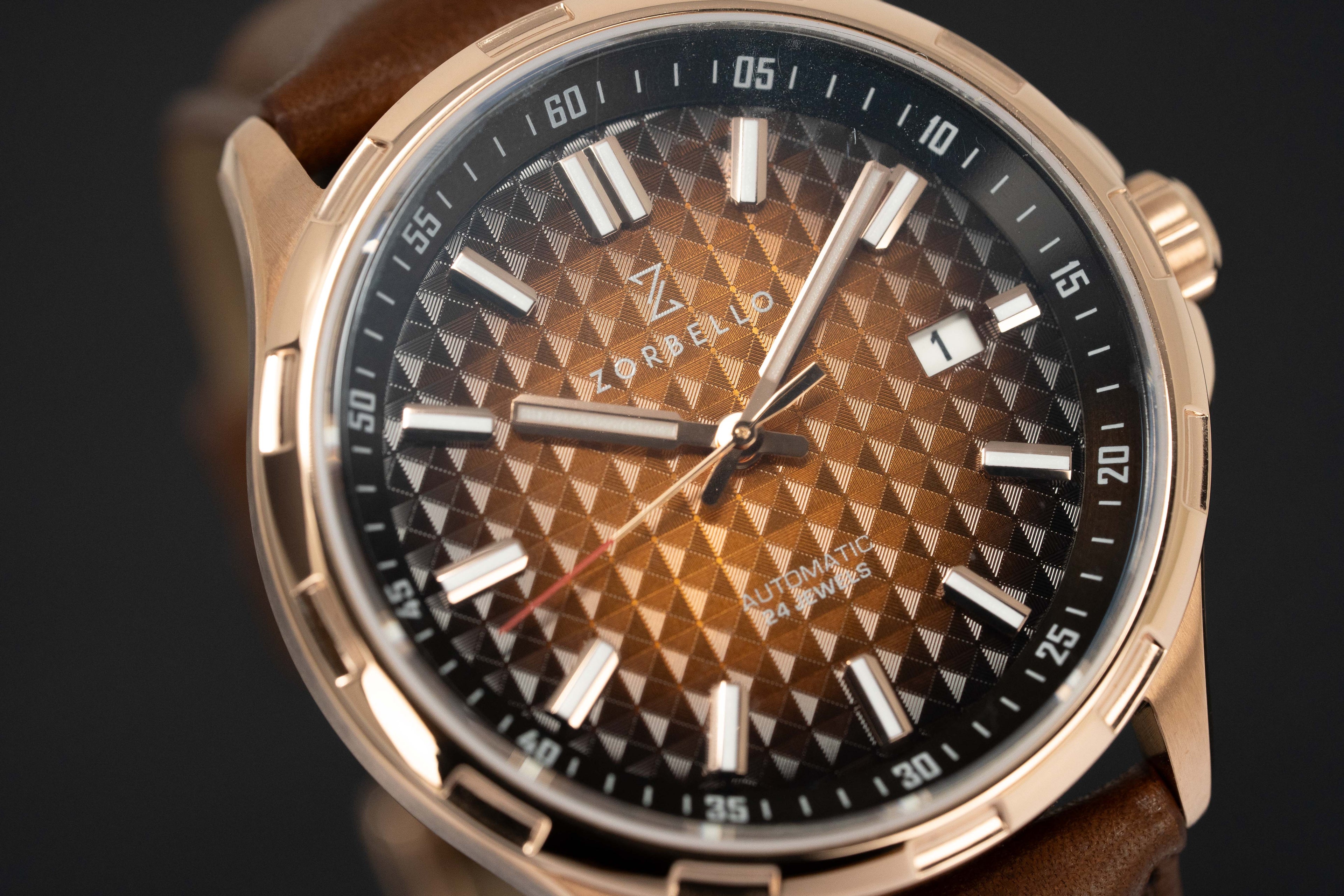 Zorbello Mechanical Watch M1 Series Brown LumiNova®
