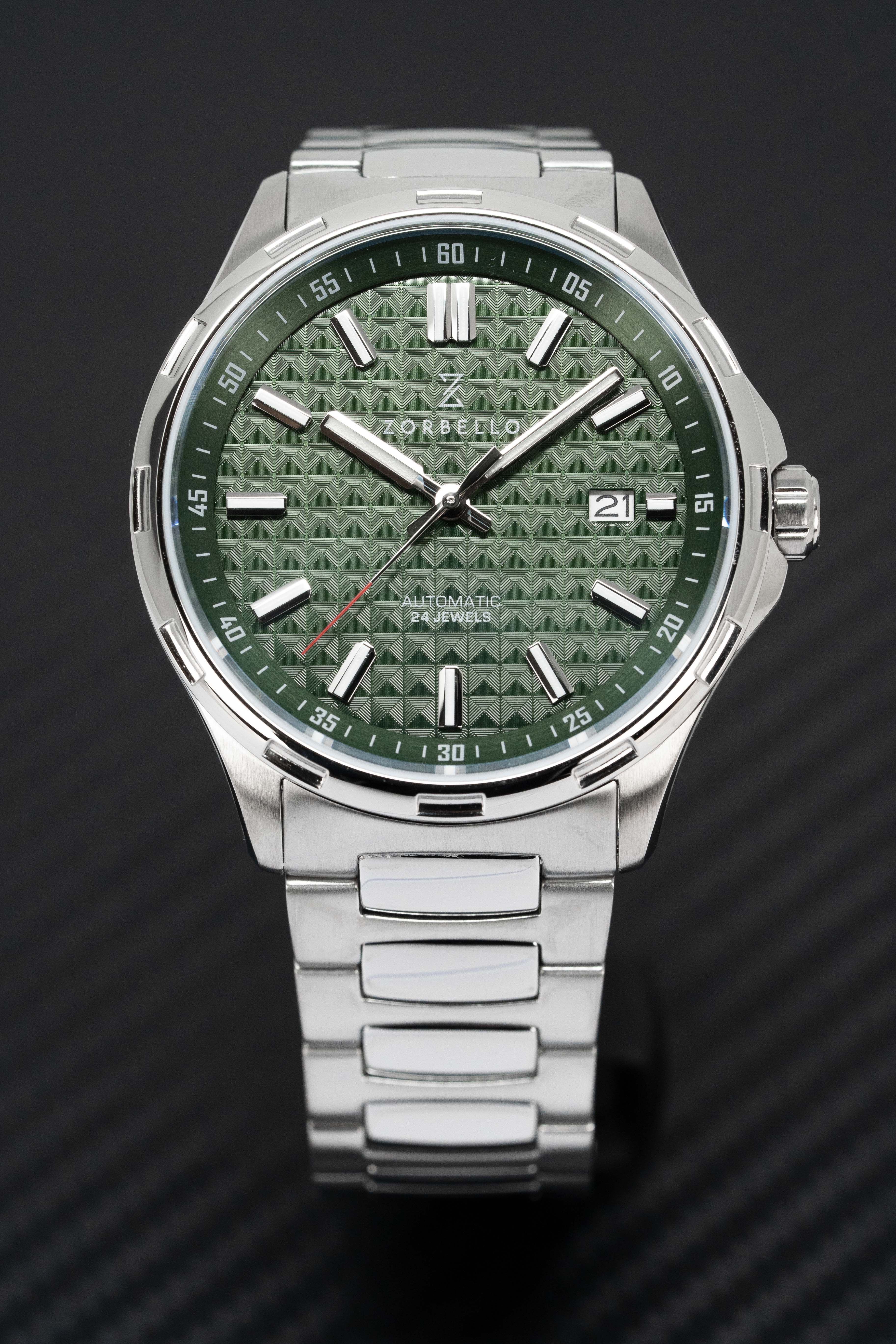 Zorbello Mechanical Watch M1 Series Green LumiNova®