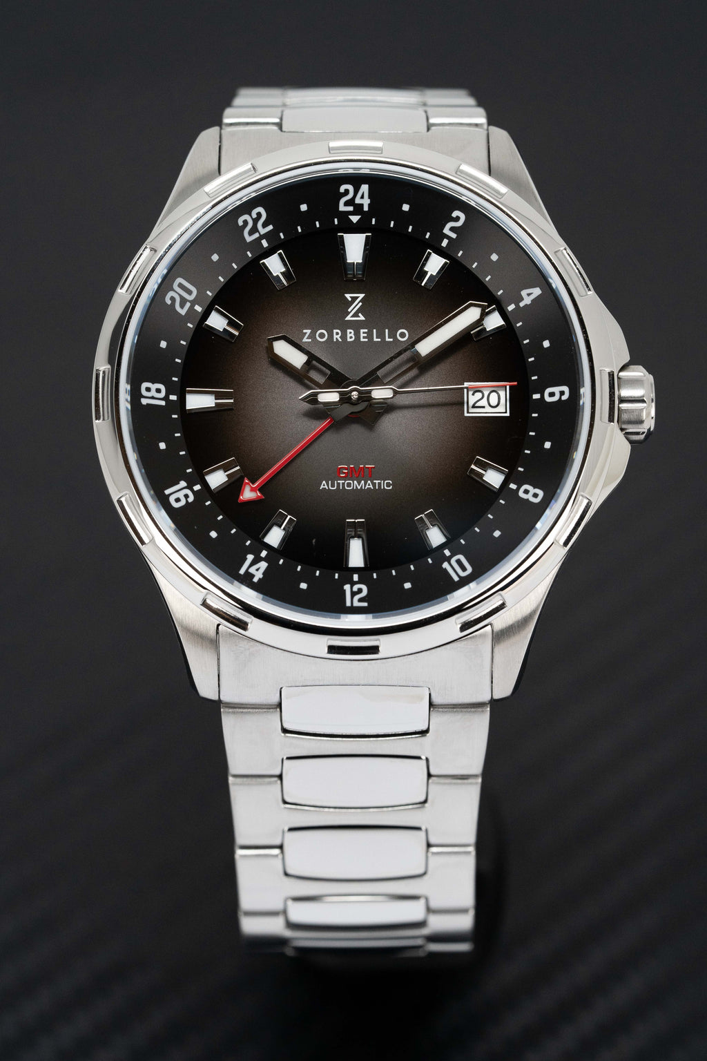 Zorbello Mechanical Watch G1 GMT Brown SS LumiNova®