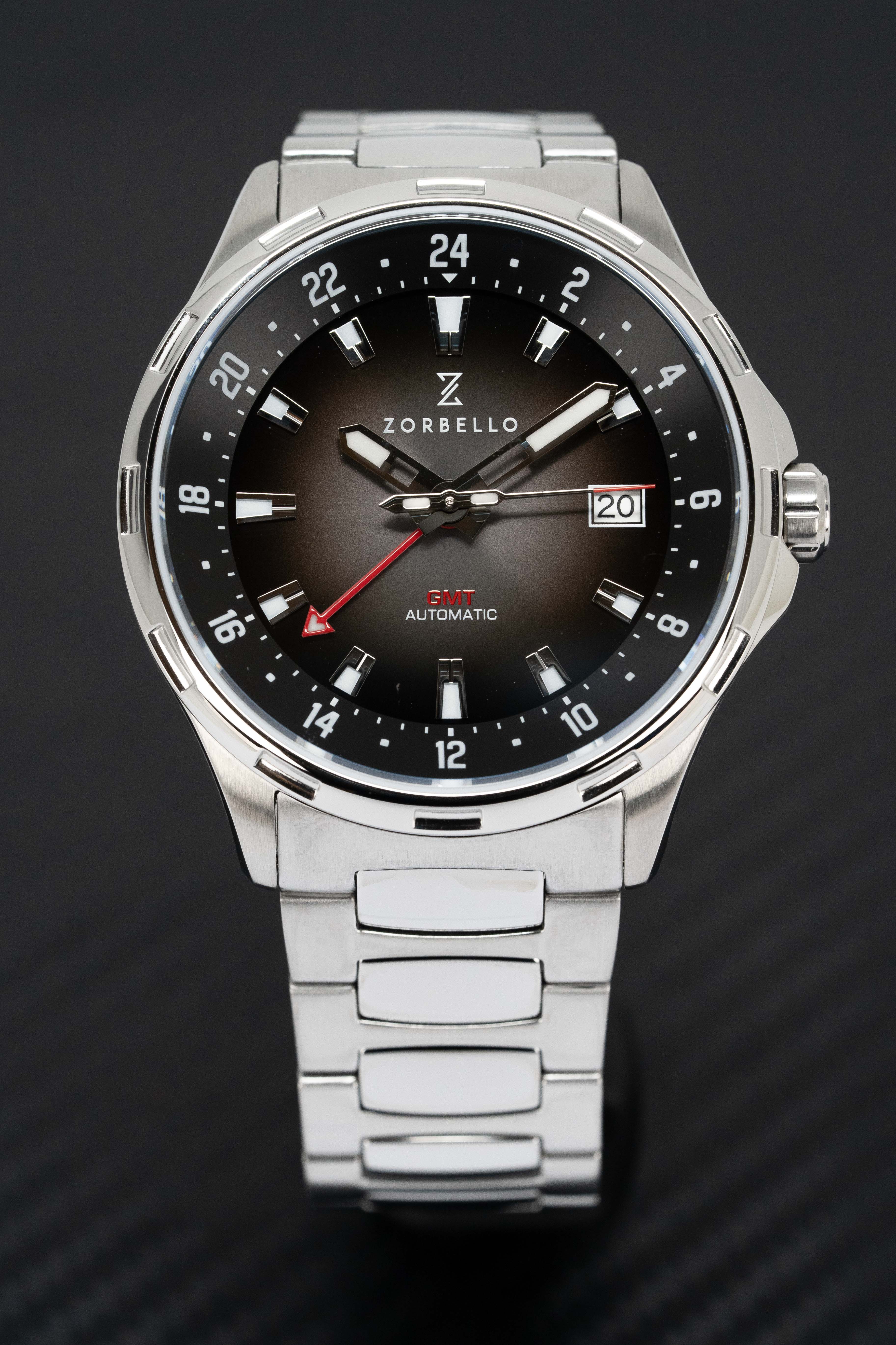 Zorbello Mechanical Watch G1 GMT Brown SS LumiNova®