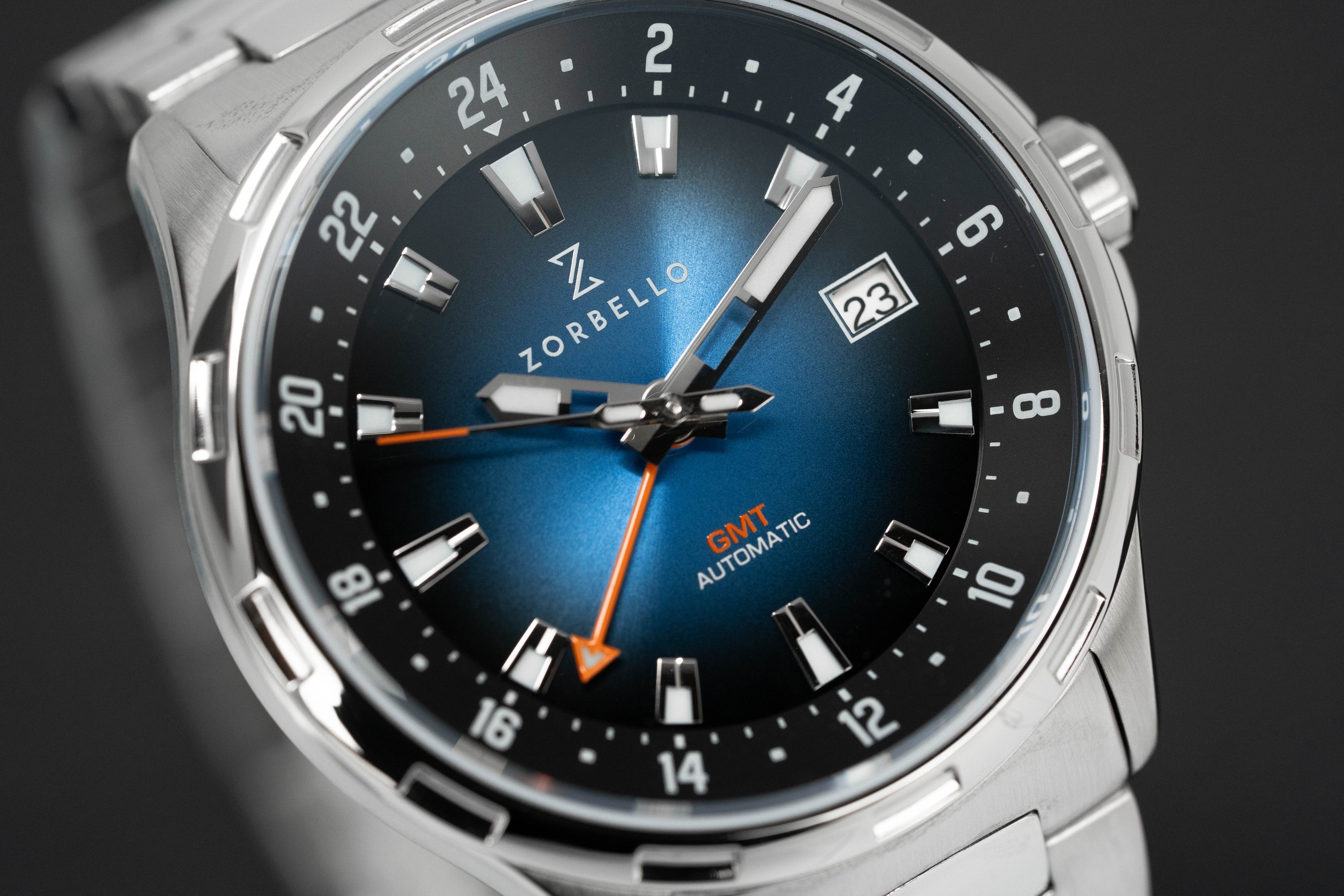 Zorbello Mechanical Watch G1 GMT Blue SS LumiNova®
