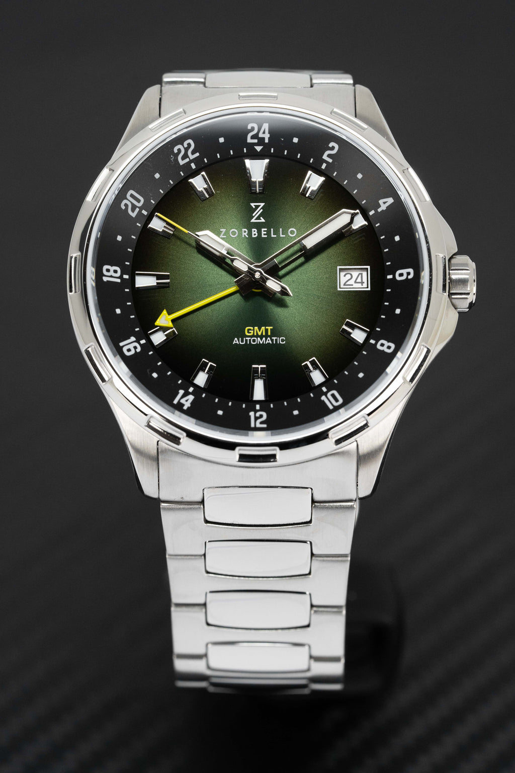 Zorbello Mechanical Watch G1 GMT Green SS LumiNova®