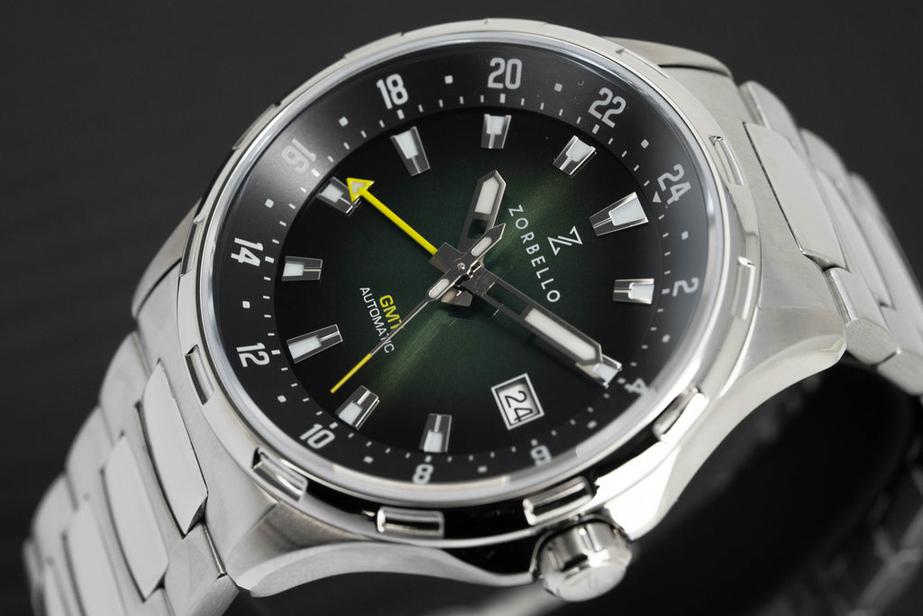 Zorbello Mechanical Watch G1 GMT Green SS LumiNova®