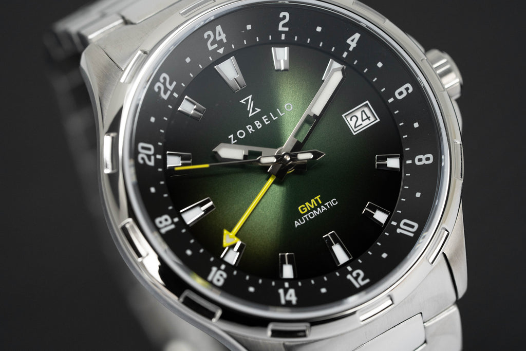 Zorbello Mechanical Watch G1 GMT Green SS LumiNova®