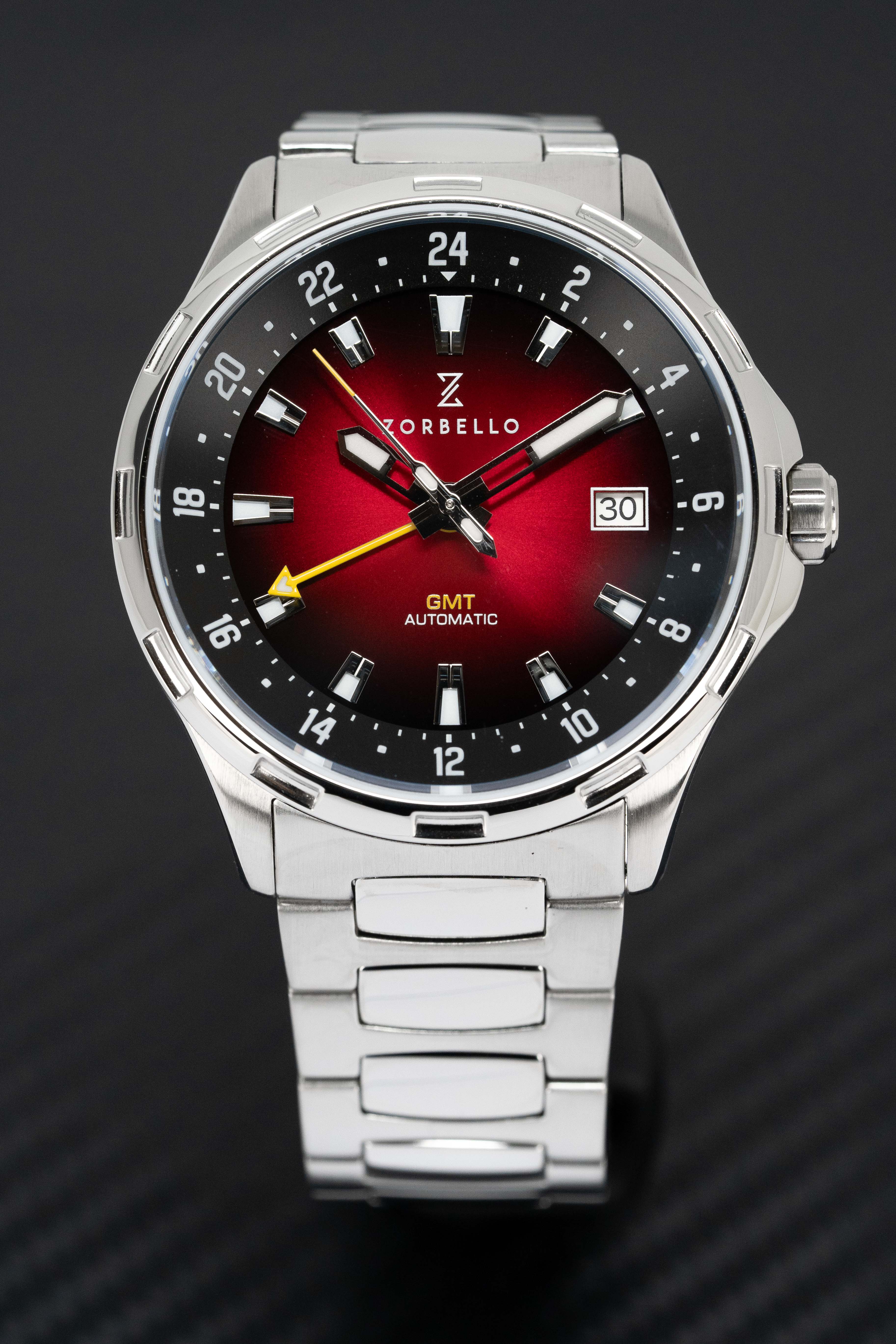 Zorbello Mechanical Watch G1 GMT Red SS LumiNova®