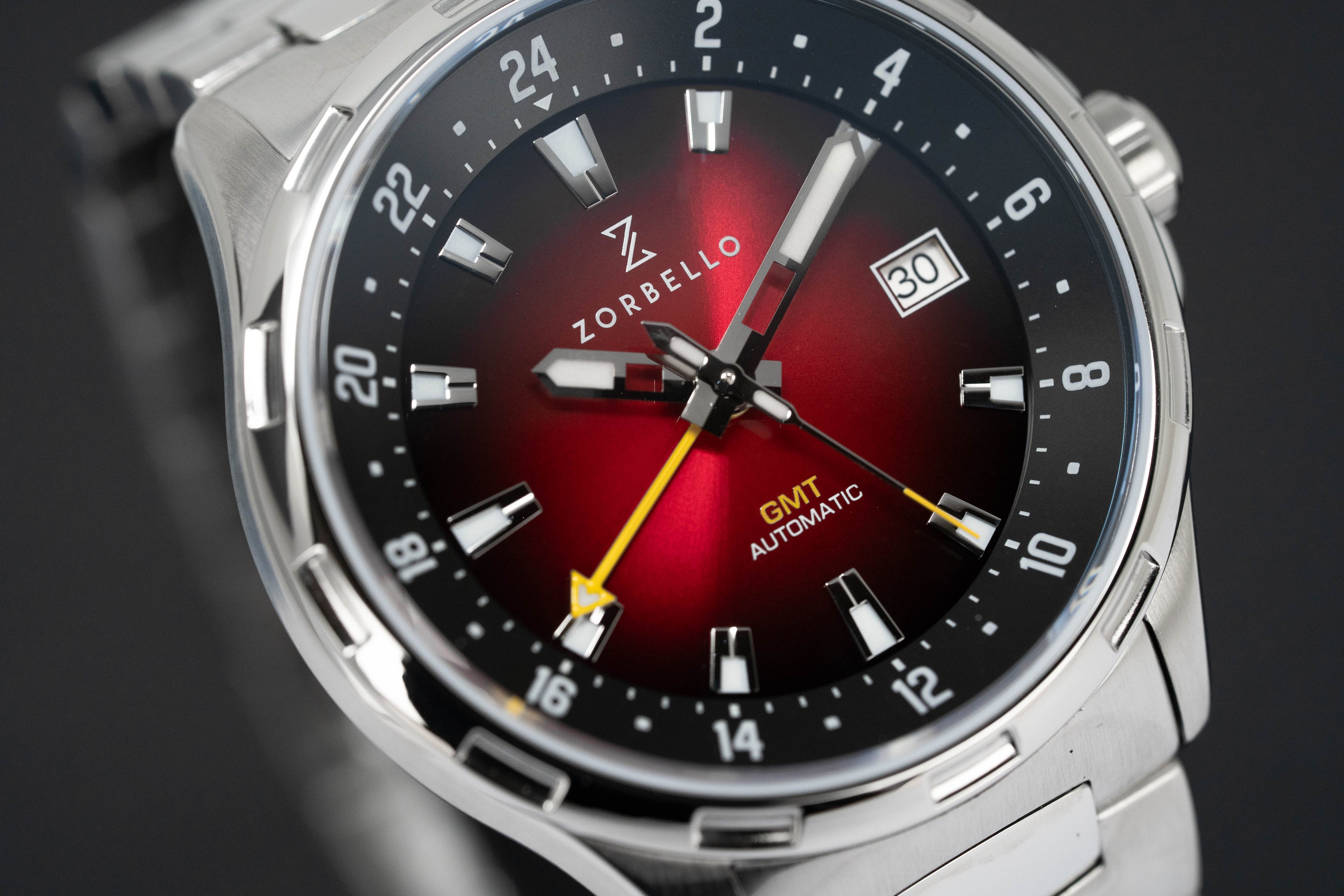 Zorbello Mechanical Watch G1 GMT Red SS LumiNova®