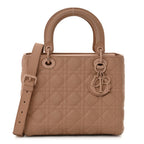 Ultra Matte Calfskin Cannage Medium Lady Dior Beige