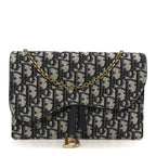 Oblique Saddle Chain Pouch Blue