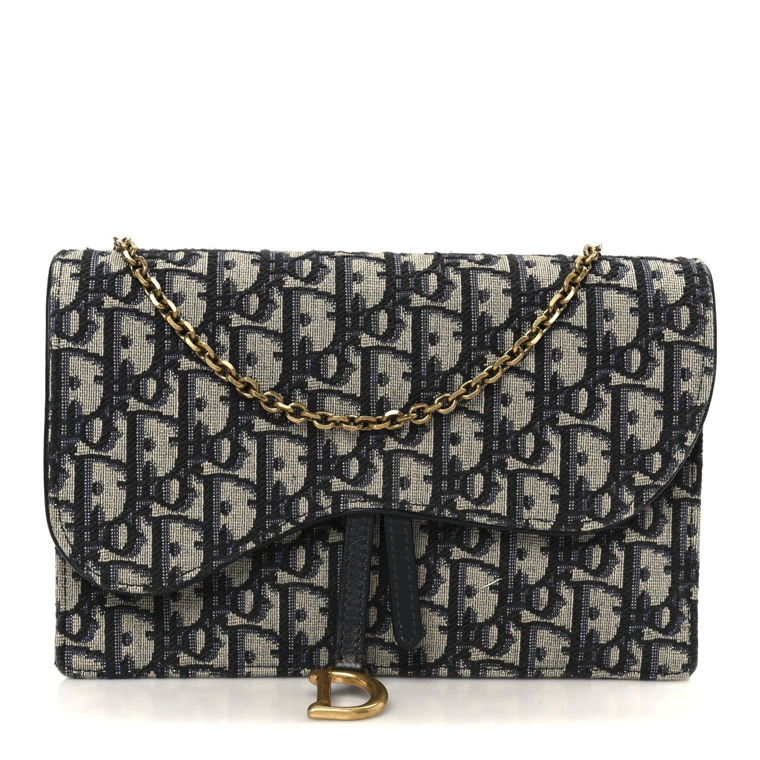 Oblique Saddle Chain Pouch Blue