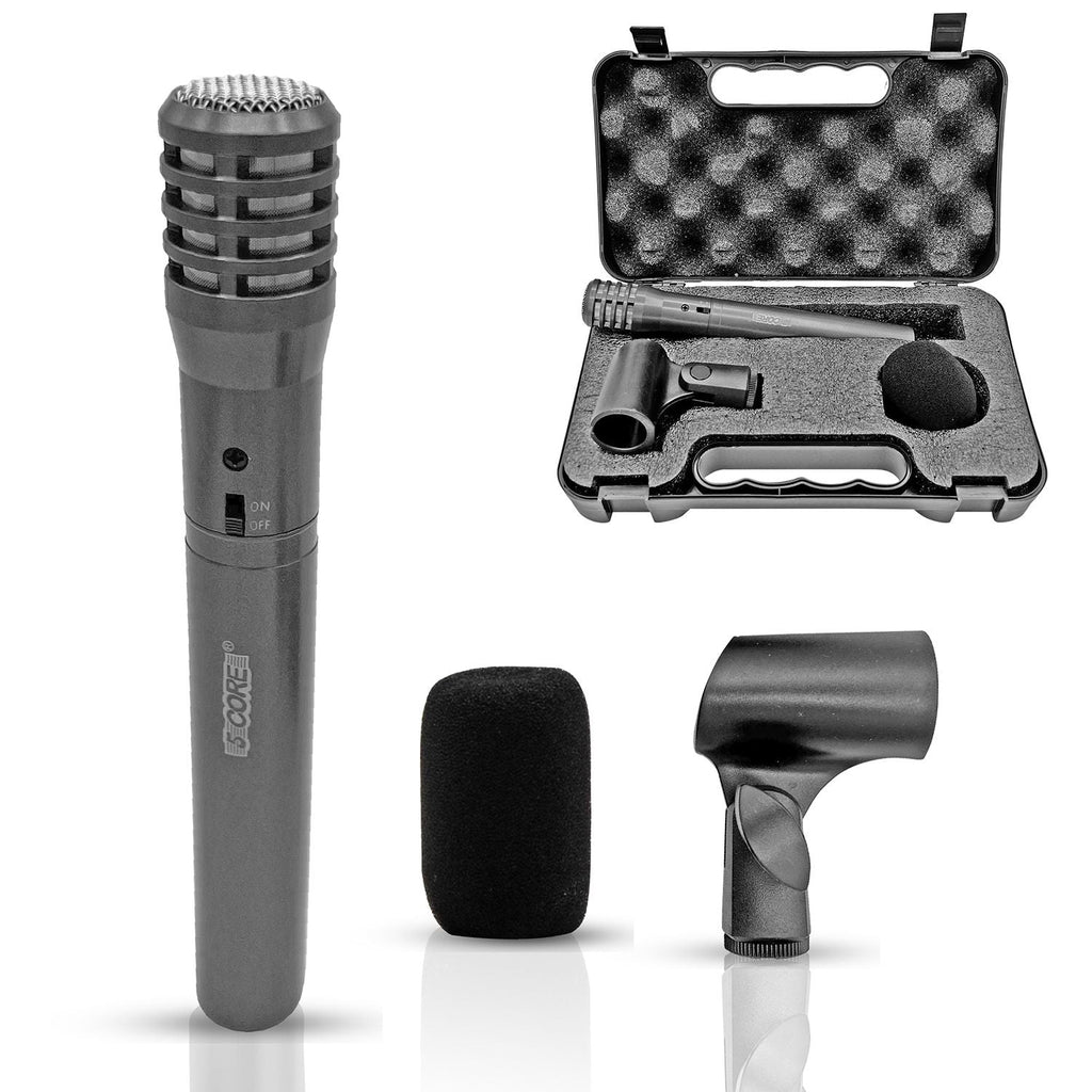 Professional Instrument Microphone Pencil Mic Condenser Cardioid Unidirectional Stick Microfono with Windscreen Mic Clip & Case - INSTRU MIC 100 GREY