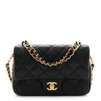Caviar Quilted Mini CC You Flap Black