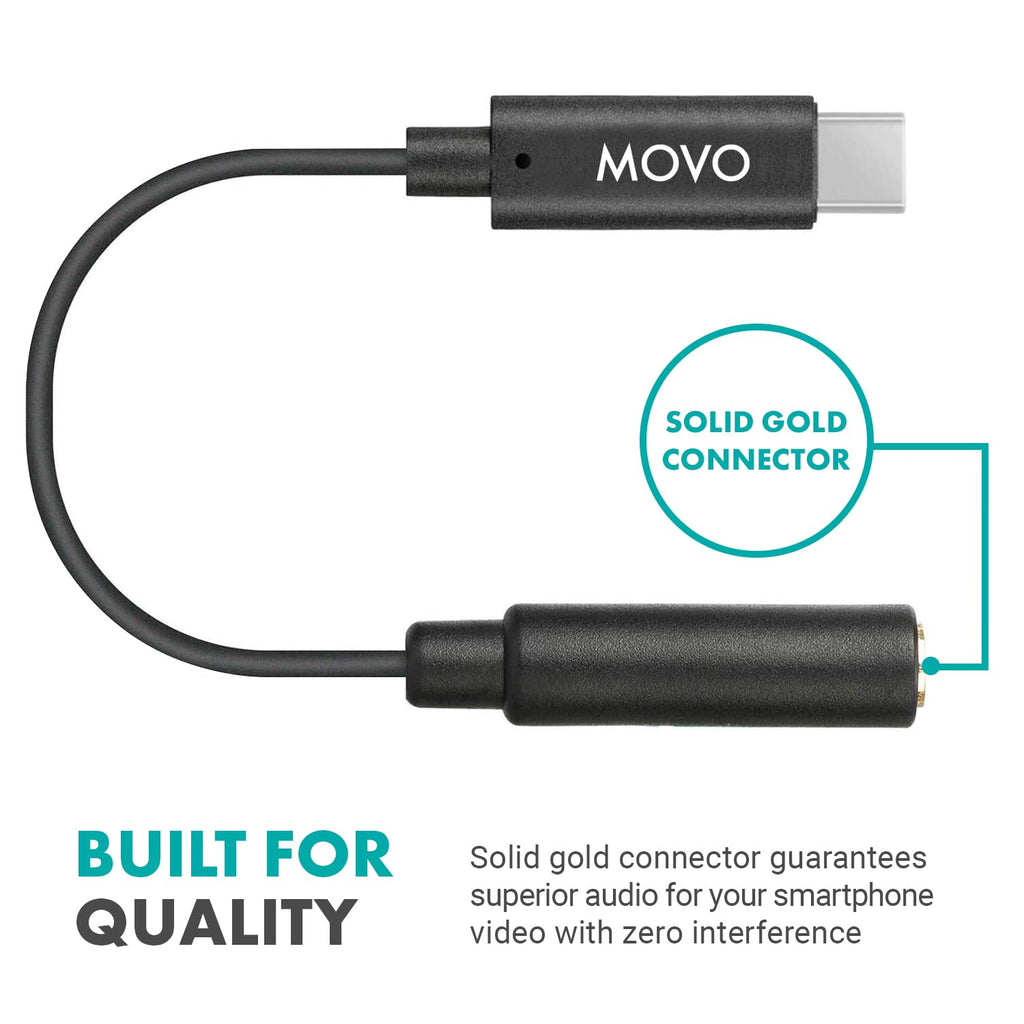 Movo F 3.5mm TRRS Mic to USB-C Connector Dongle
