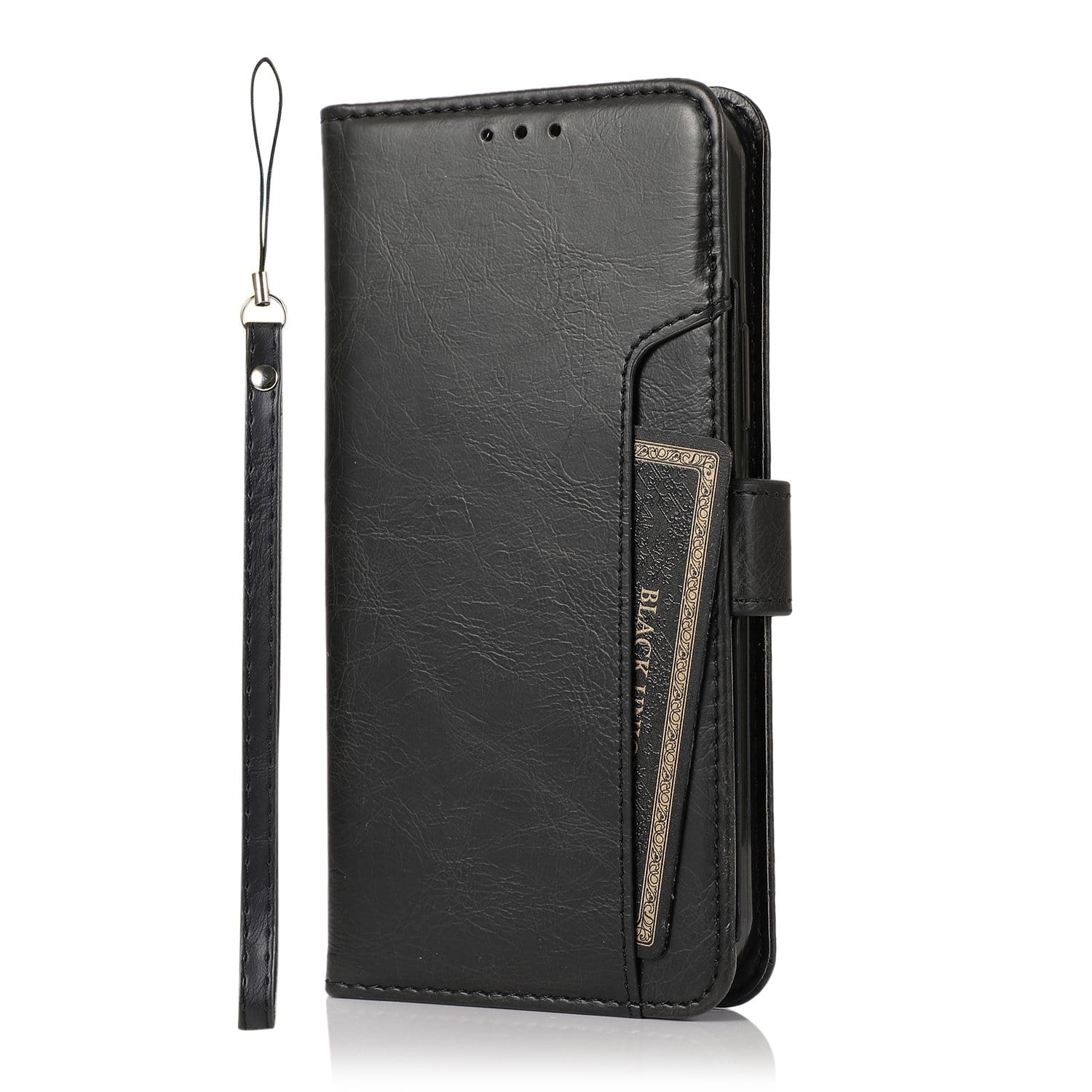 SAHARA - Indy Series Black Leather Wallet Case - iPhone 13 Pro