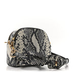 Calfskin Snakeskin Embossed Shutter Camera Crossbody Bag Black White