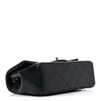 Lambskin Quilted Mini Rectangular Flap Black