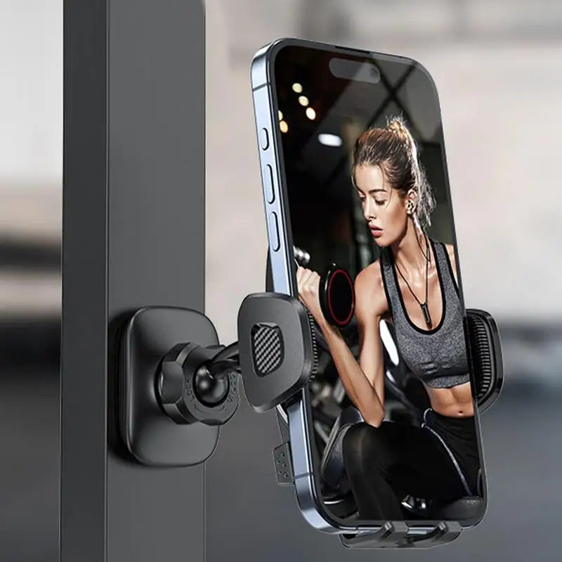 360-Degree Adjustable Magnetic Phone Holder for Smartphones (4-7") with Alloy Base and Joint