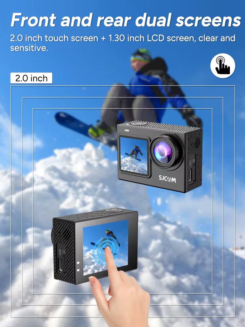 SJ6 Pro 4K Dual Screen Waterproof Action Camera with Touchscreen, Wi-Fi, Night Vision, and 6-Axis Gyro Stabilization _ NO Memory Card