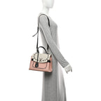 Soft Calfskin Embroidered Lockme Ever BB Rose Pink Snow White Black