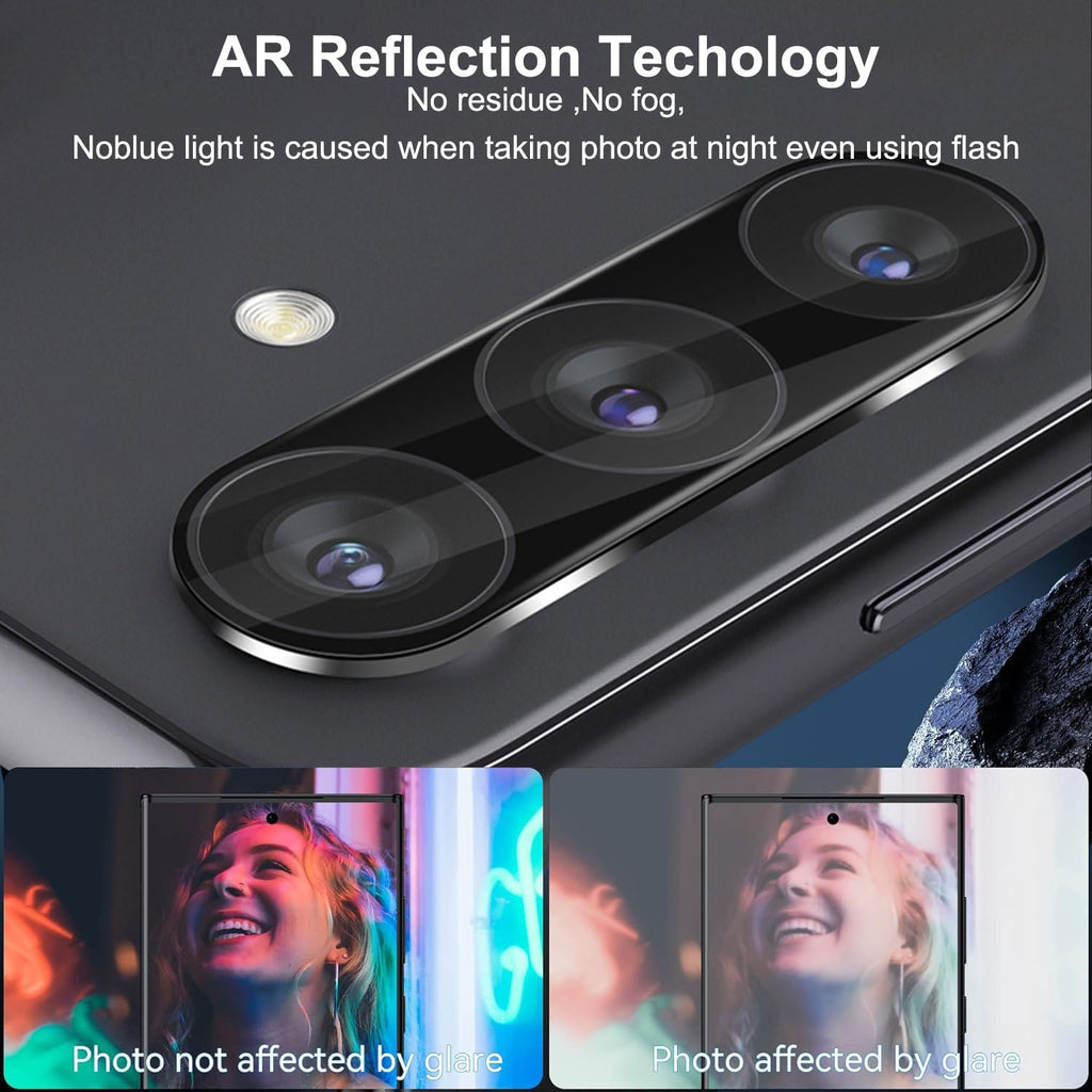 Entronix Clear Camera Lens Protector Compatible with Galaxy S24 Plus - 3-Piece Combo