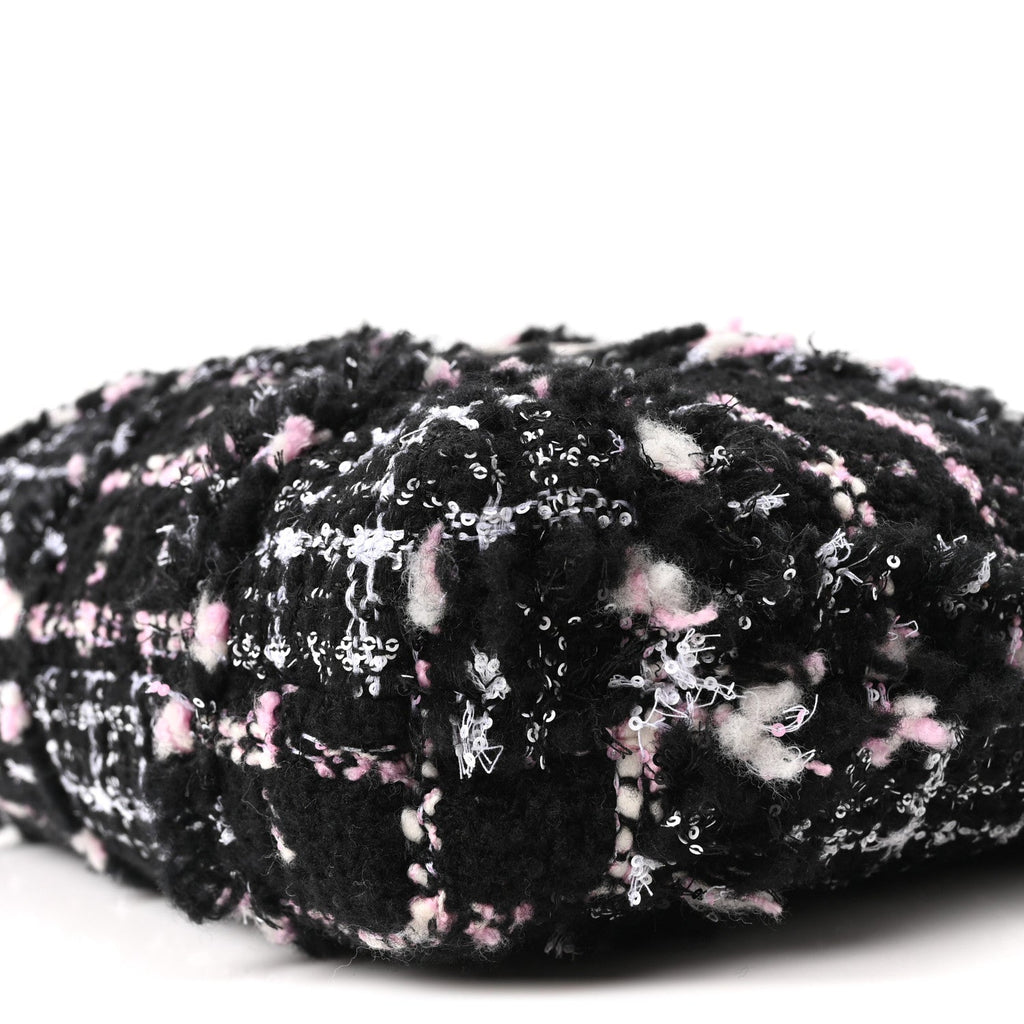Tweed Patchwork Quilted Small Chanel 22 Black Pink White