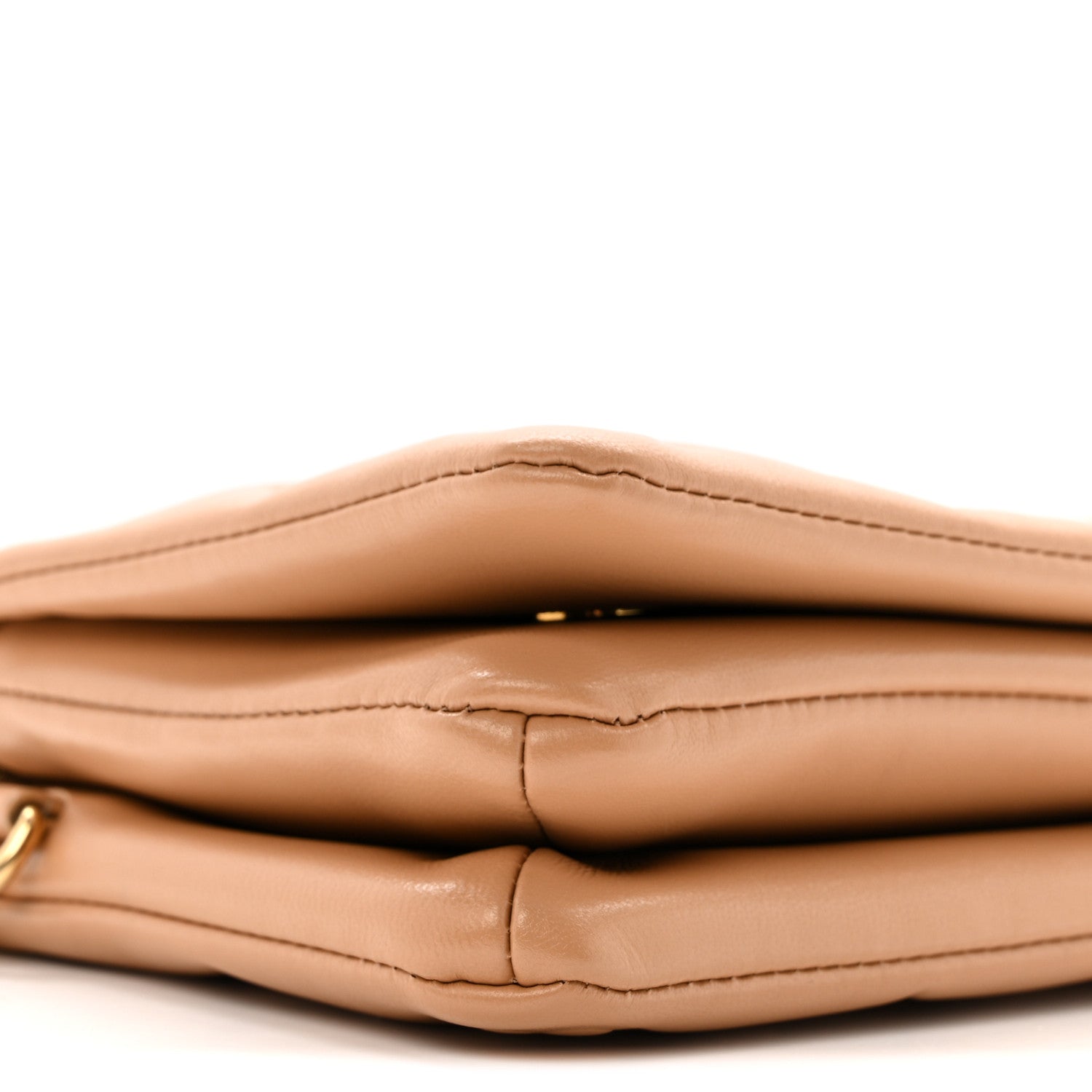 Lambskin Embossed Monogram Pochette Coussin Camel