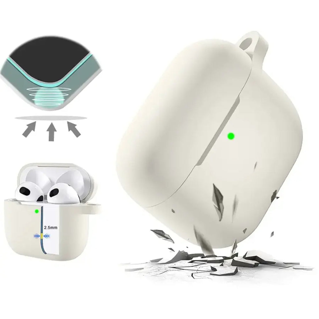 SAHARA - Silicone Case for Apple AirPods 3 (3rd Generation 2021) - Glow White