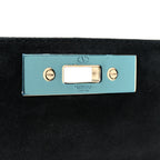 Vitello Rockstud All Over Demilune Shoulder Bag Black