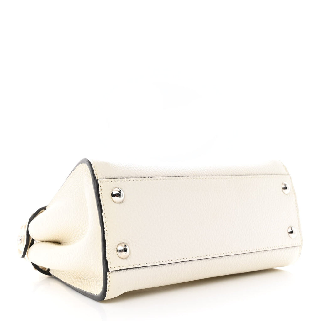 Cuoio Romano Snakeskin Selleria Mini Peekaboo Iconic Satchel White Stone