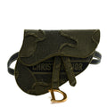 Canvas Embroidered Camouflage Saddle Belt Bag Green