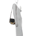 GG Supreme Monogram Calfskin Small Padlock Messenger Shoulder Bag Beige Black Cuir