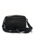 Calfskin Intrecciato Small Camera Bag Navy