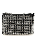Mesh Crystal Rhinestone Nano Heiress Shoulder Bag Black Silver