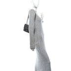 Sequin Quilted Small Single Flap Grey Dark Grey