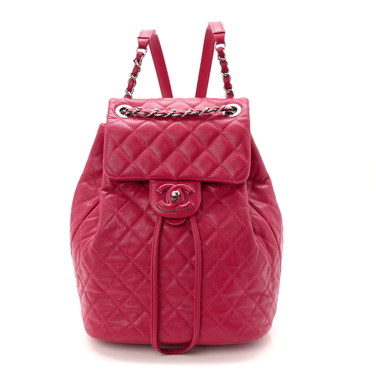 Calfskin Quilted Small Urban Spirit Backpack Dark Pink