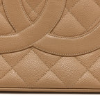Caviar Quilted Medallion Tote Beige
