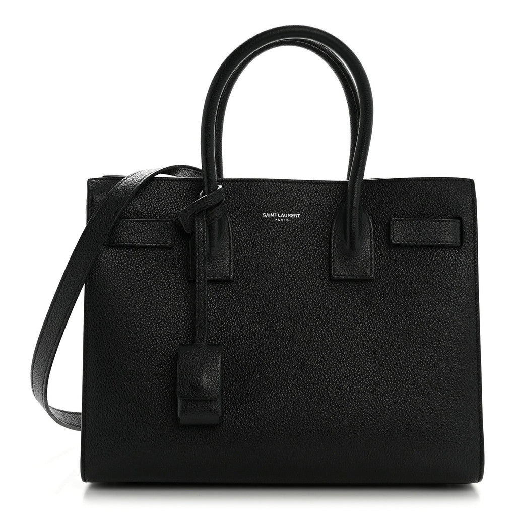 Grained Calfskin Baby Sac De Jour Black