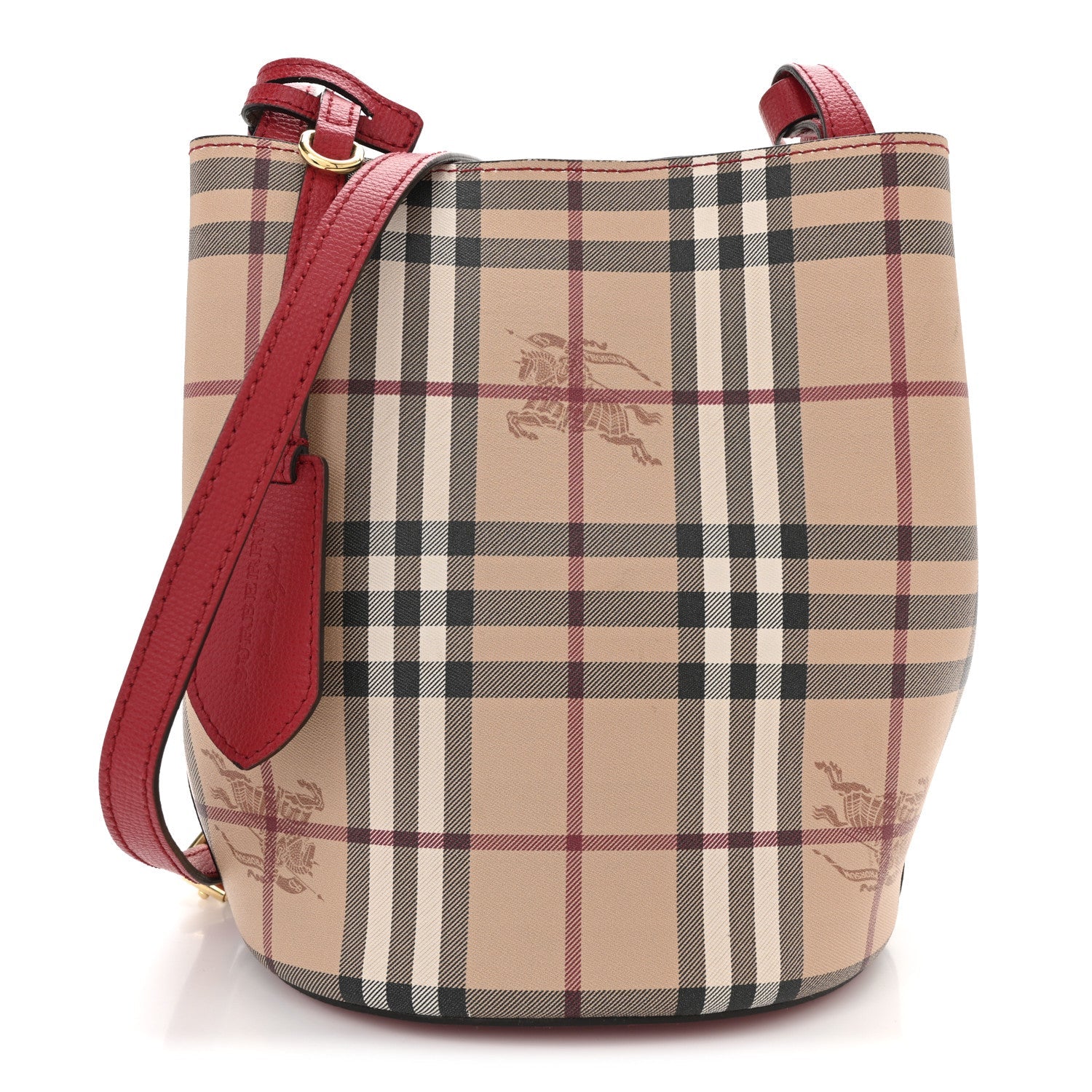 Haymarket Check Colours Small Lorne Bucket Crossbody Poppy Red