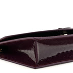 Patent Birdy Snakeskin Embossed Loubi54 Crossbody Clutch Merlot