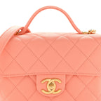 Caviar Quilted Handy Box Vanity Case Orange