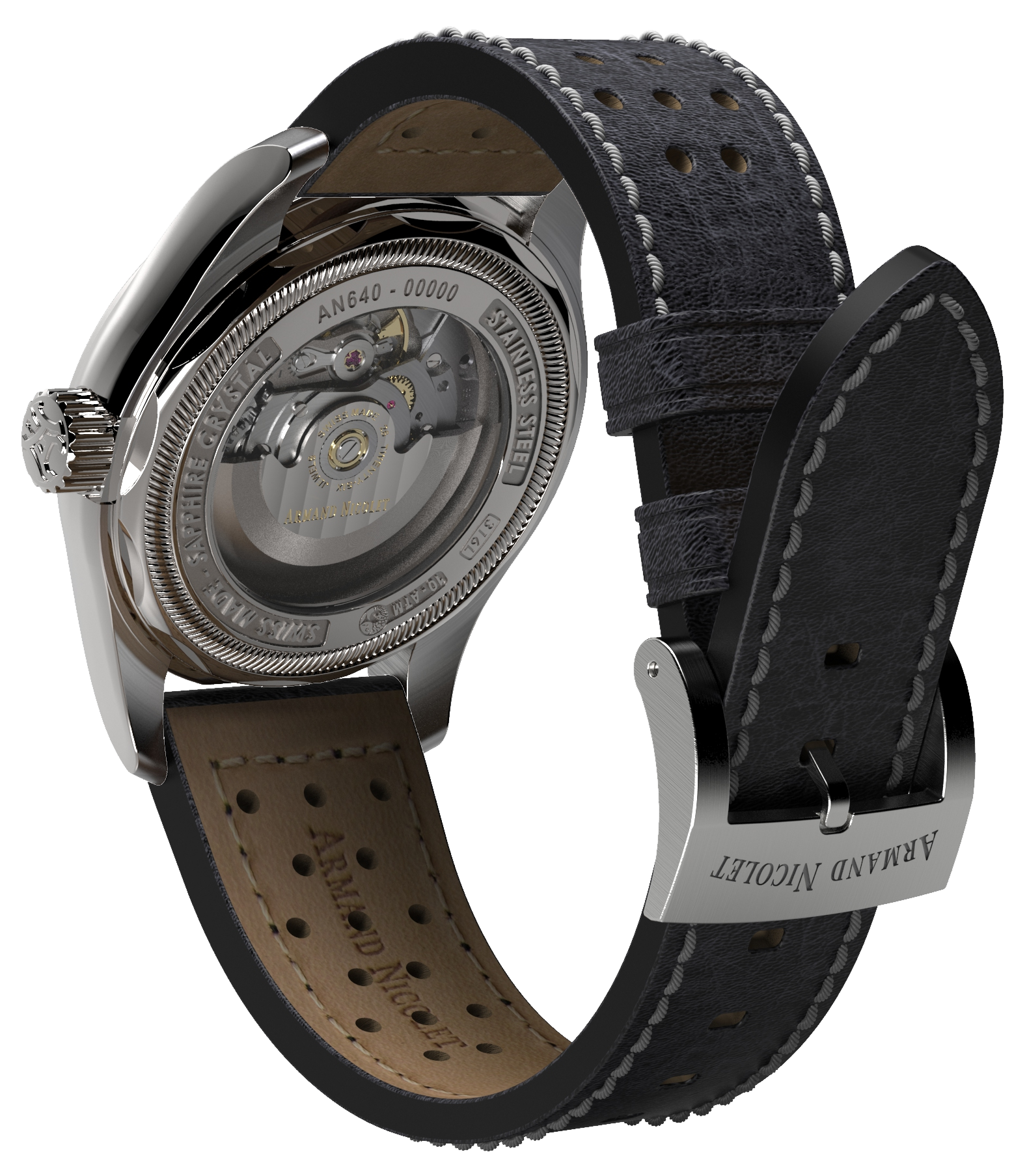 Armand Nicolet Men's Watch MM2 Date 43mm Black