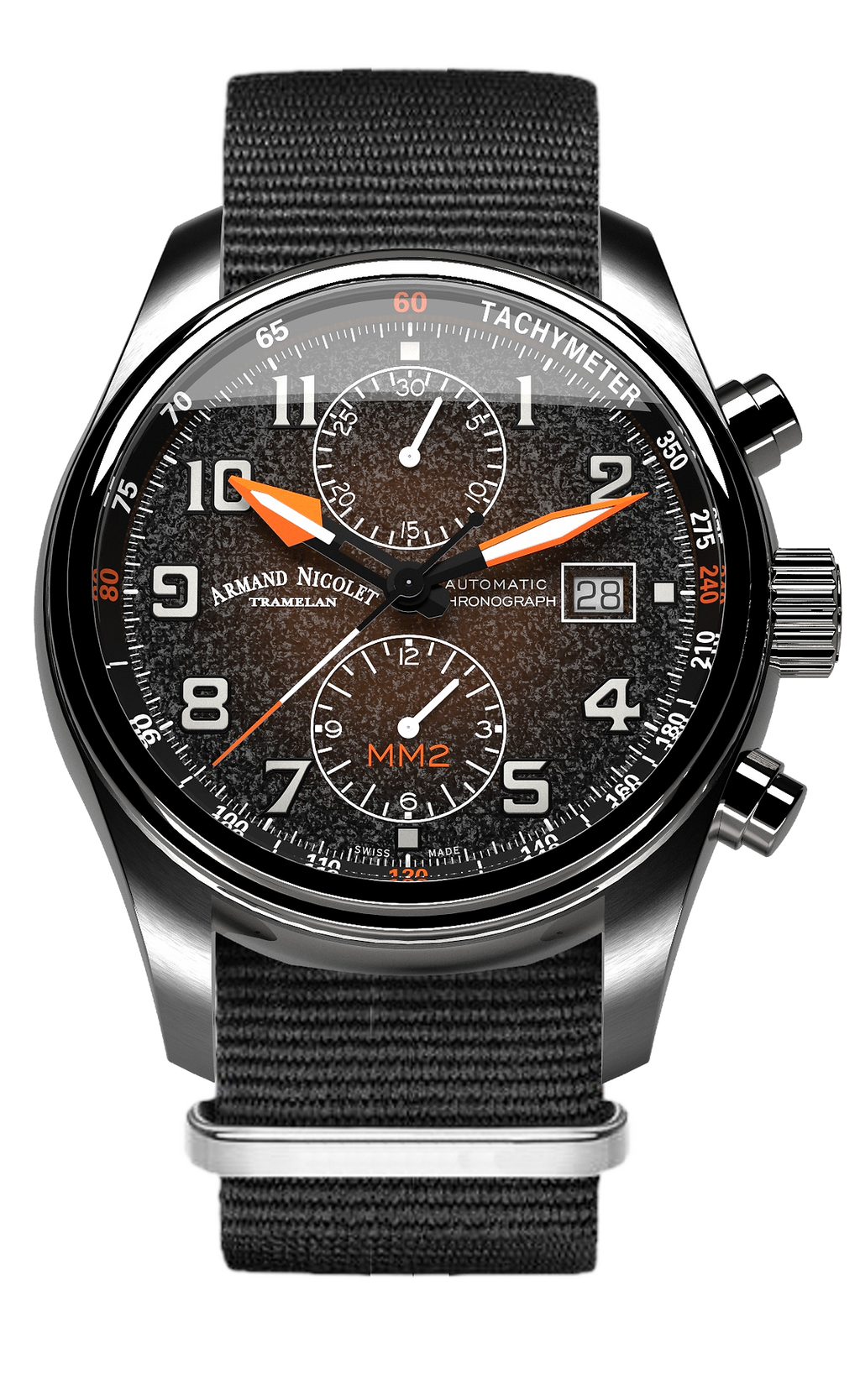 Armand Nicolet Men's Watch MM2 Chronograph 43mm Black