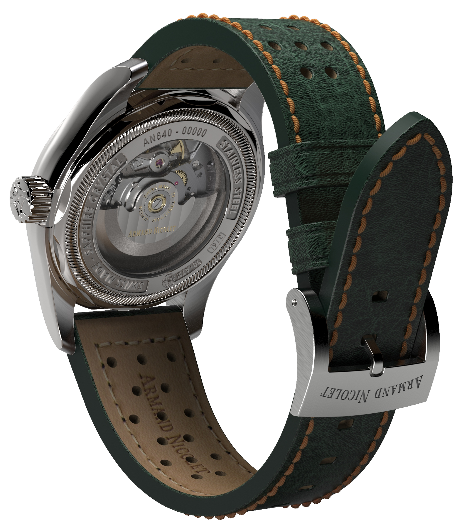 Armand Nicolet Men's Watch MM2 Date 43mm Green